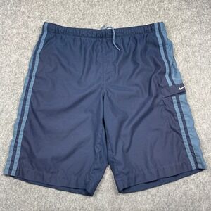 Vintage Y2K Nike Athletic Shorts Men's Large‎ Navy Blue Drawstring Mesh Lined